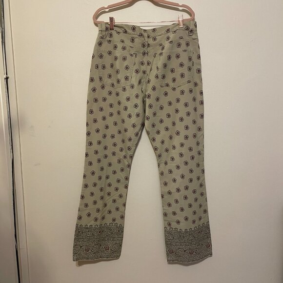 🔥 Vintage | Ralph Lauren Polo Jeans Co. Beige Floral Wide Leg Jeans 12 - Picture 3 of 4